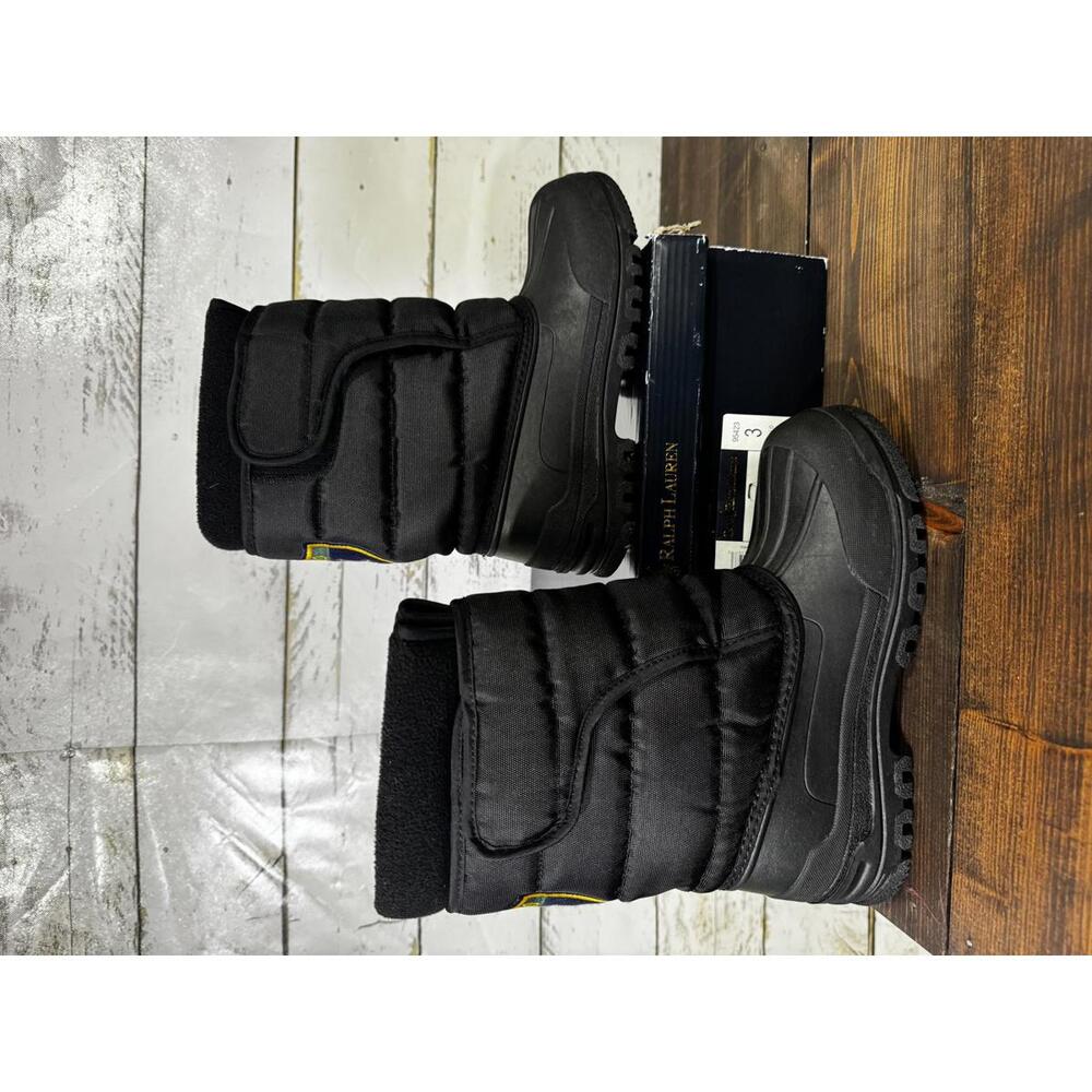 Polo Ralph Lauren Black Vancouver Crest EZ Snow Boots 3Y IOB - Picture 4 of 6